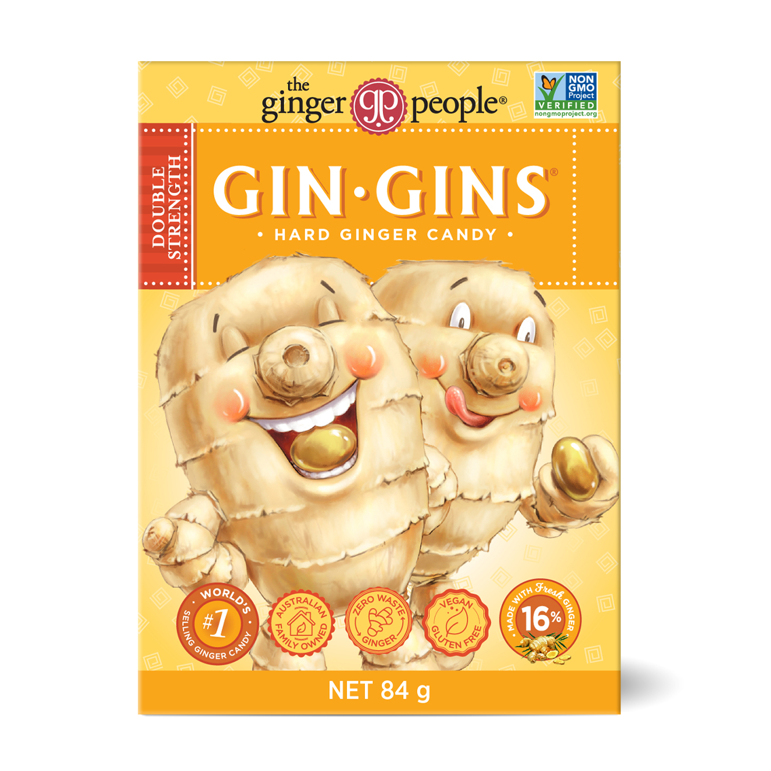 Buy Gin Gins Double Strength Hard Ginger Candy 84g online at